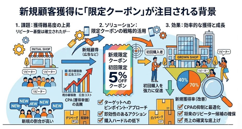 新規顧客獲得に「新規限定クーポン」が注目される背景