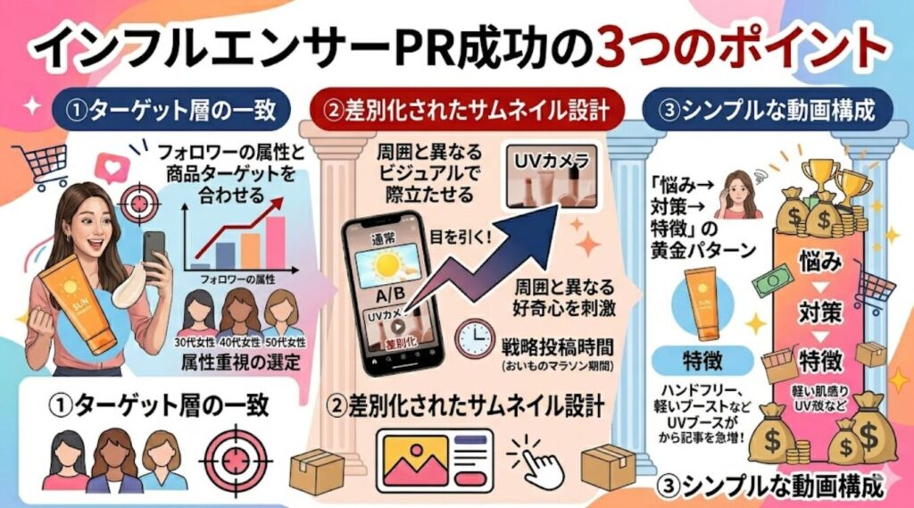 インフルエンサーPR成功の3つのポイント