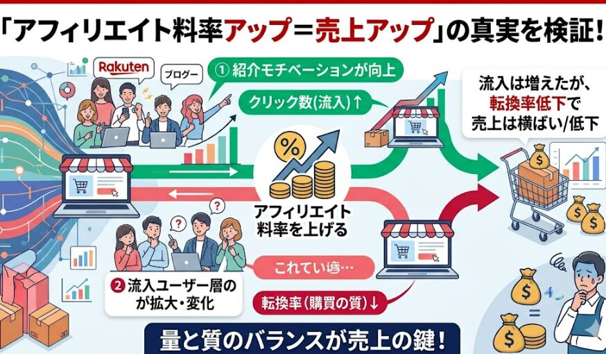 「アフィリエイト料率を上げれば売上も伸びる」は本当か