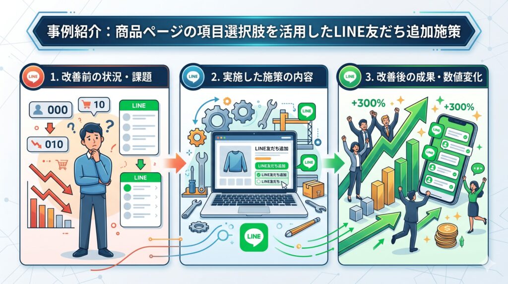 事例紹介：商品ページの項目選択肢を活用したLINE友だち追加施策