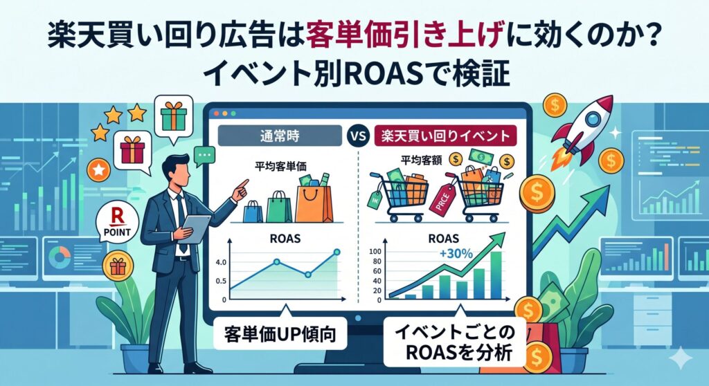 楽天買い回り広告は客単価引き上げに効くのか？イベント別ROASで検証