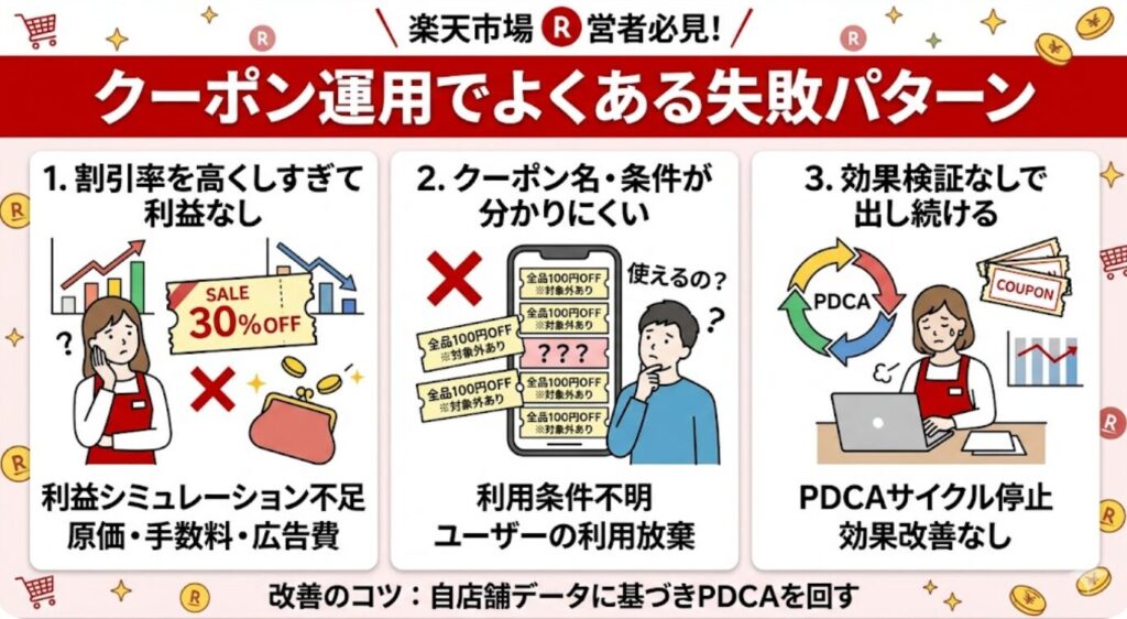 クーポン運用でよくある失敗パターン