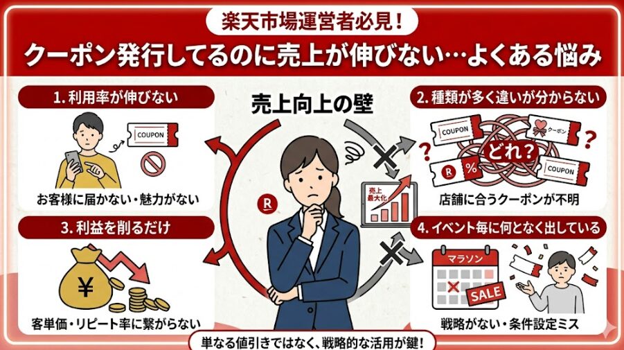 クーポンを発行しているのに売上が伸びない…よくある悩み