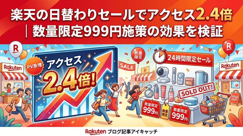 楽天の日替わりセールでアクセス2.4倍｜数量限定999円施策の効果を検証