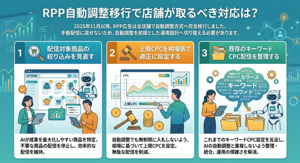 RPP自動調整移行で店舗が取るべき対応は?