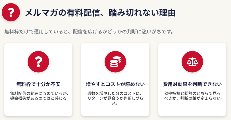 メルマガの有料配信に踏み切れない、よくある悩み